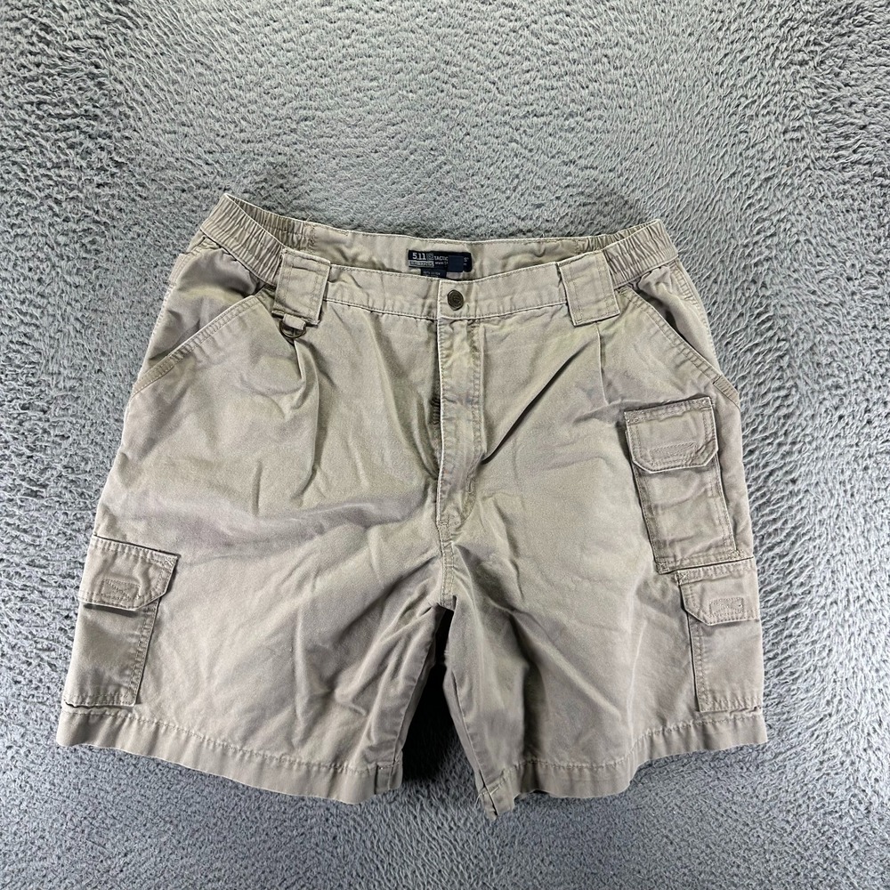 5.11 Tactical Shorts Mens 38 Beige Cotton Canvas Cargo Workwear Utility Summer